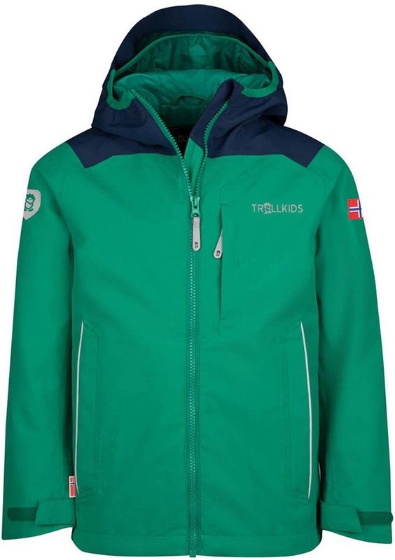 Trollkids - Bergen - Regenjas - Groen - 98 cm