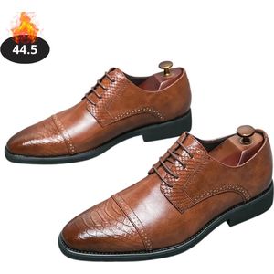 Nivard Nette Schoenen Heren - Business Schoenen - Bruiloft - Kantoorschoenen - Met Veters - Donkerbruin - Maat 44.5