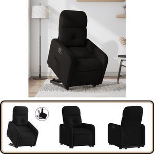 vidaXL Sta-op-stoel - Verstelbaar - Zwart - Stof Sta-op Verstelbare Fauteuil - Sta-op Verstelbare Fauteuils - Opsta-hulp Fauteuil - Stoel Voor Opstaan En Achteroverleunen