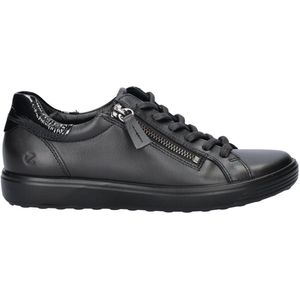 ECCO - Soft 7 - Damessneaker - Zwart - Premium Volnerfleer