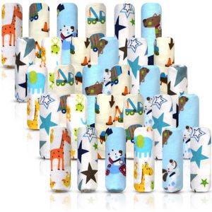 Boraboi ® Set van 30 Zachte Flanellen Baby Washandjes met Schattige en Kleurrijke Designs van 100% Katoen