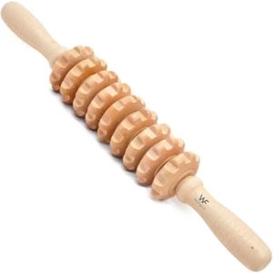 Houten Massageroller - Spierpijnverlichting - Triggerpoint Massage - Spiertherapie - 39 cm - Natuurlijke Houtkleur