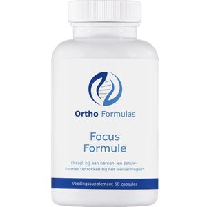 Focus Formule - 60 capsules - nootropic - concentratie - geheugen - energie - mentale balans - bacopa monnieri - rhodiola - ginseng - l-theanine - guarana - vegan
