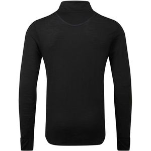Ronhill | Heren | Tech Merino 1/2 Zip | Black/Lake | Merino Hardloopshirt met lange mouwen | Zwart | Maat S