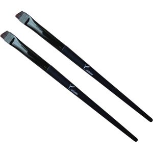Cailean - Wimper & Wenkbrauw Verfpenseel - Schuine Brush - 2 Stuks - 14 cm - Verf Penseel - Wimperverzorging - Wenkbrauwverzoging - Wenkbrauw Kwast - Wimper Kwast - Wimperverf Penseel - Wenkbrauwverf Penseel - Make-up - Verfkwast - Beauty Tool