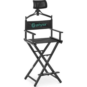 Make-up stoel - met hoofd- en voetsteun - opklapbaar - zwart - physa