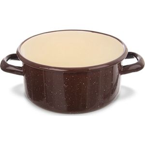 Kookpan Geëmailleerde Bruin BROWN 16 cm, 1,5 l - Kookpot - Soeppan