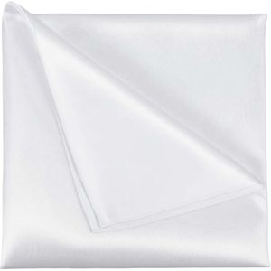 Allecto Plus - Set van 3 witte satijnen pochetten voor heren - Luxe veganistische zijden zakdoeken voor pakken