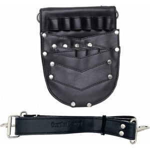 Kapper / Barbers / Make-up Artists Holster - Kapperstas - Kleur Zwart - Instellen op je eigen heupmaat - 4 vakken, 1 grote en een extra band met verstelbare riem - Make-up organizer - Haaraccessoire - Praktisch - Professioneel