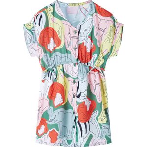 Kinderjurk groen - maat 92 - dierenprint