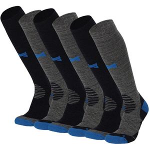 Xtreme Outdoor Compressiesokken Grijs - 6 paar - Compressie Wandelsokken - Dames & Heren - Maat 42/45