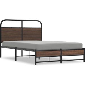 vidaXL - Bedframe - zonder - matras - bewerkt - hout - bruin - eikenkleur - 120x200 - cm