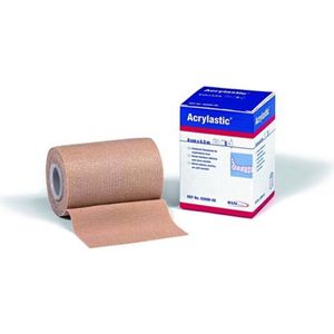 BSN Medical Acrylastic 2.5m x 8 cm compressie- en steunverband - elastisch kleefzwachtel - Beige katoen windsel met lengte rek