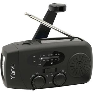 Yarvu 6 IN 1 Noodradio - Opwindbaar + Zonneenergie - Geel - FM AM - Draagbaar