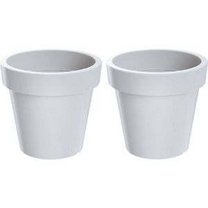 Prosperplast Bloempot/plantenpot voor binnen en buiten - Set van 2x stuks - D60 x H52 cm - wit - kunststof