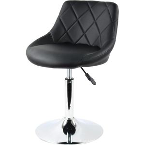 Mid Back Vanity Chair Kruk - Hoogte Verstelbaar - Draaibaar - Zwart - Thuis, Keuken, Salon, Spa pop up stool
