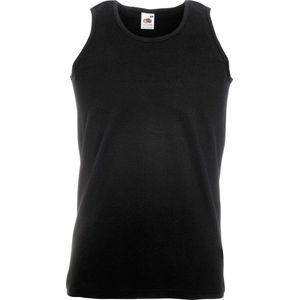 5 Pack Fruit of the Loom Valueweight Sportshirt-Onderhemd Zwart Maat M