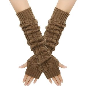 Livano Armwarmers - Polswarmers - Armwarmers Dames - Duimopening - Wol - Armstukken - Kaki