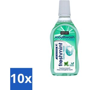Sence - Fresh Freshmint - Mondwater - Fris & Muntig - 500 ml - Bulkverpakking - 10 stuks