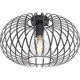 QAZQA johanna - Design Dimbare LED Smart Plafondlamp incl. wifi met Dimmer - 1 lichts - Ø 39 cm - Zwart - Woonkamer | Slaapkamer | Keuken