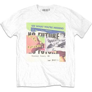 Sex Pistols - Collage Heren T-shirt - L - Wit
