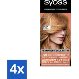4 x Syoss - Haarverf Colors Pantone - 9-67 Coral Gold - 1 Haarkleuring - Haarverf - Permanente Haarkleuring - Syoss - Pantone - Coral Gold