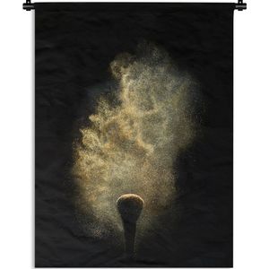 Wandkleed Goud - Goud poeder op een zwarte achtergrond Wandkleed katoen 120x160 cm - Wandtapijt met foto XXL / Groot formaat!