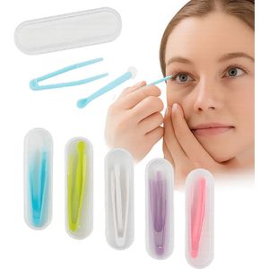 5× Contactlens Verwijderaar & Applicator Set – 4-in-1 per Pack (Verwijderaar, Applicator, Pincet & Opbergdoosje) – Siliconen & Kunststof – Draagbaar & Hygiënisch – Reisset voor Zachte/Harde/RGP-Lenzen