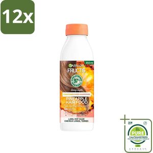 Garnier - Fructis Hair Food Pineapple - Conditioner - Lang & Dof Haar - 350 ml - Voordeelverpakking - 12 stuks - Haar conditioner - Lang haar