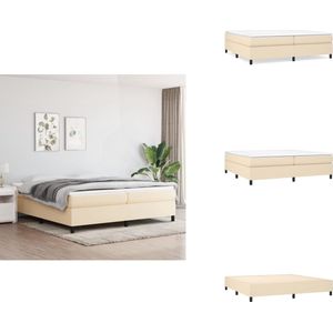 vidaXL Bedframe - Bedframe - Bed - Slaapmeubel - Bedframe zonder matras stof crèmekleurig 200x200 cm