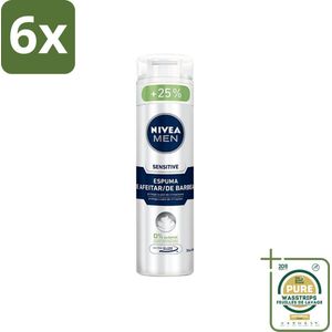 Nivea - Men - Sensitive Shaving Foam - Beschermt Tegen Irritaties - 250 ml - Voordeelverpakking - 6 stuks - Scheerbeurt - Irritaties