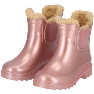 Morethansocks - Chelsea - Regenlaarzen - Pink Metallic - Fake Fur Voering
