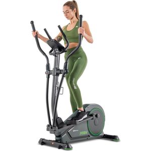 Hop-Sport HS-120C Prim Elektrisch-magnetische Crosstrainer voor thuisgebruik, ergonomische elliptische trainer met 14 kg vliegwiel, app-compatibiliteit, 12 trainingsprogramma’s en 32 weerstandsniveaus