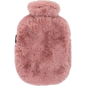 Faux Fur 2.0L warmwaterkruik - oudroze met Fashy faux fur