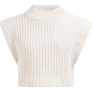 myMo - Grofgebreide Truivest - Zacht Garenmix - Ronde Hals - Cropped Pasvorm