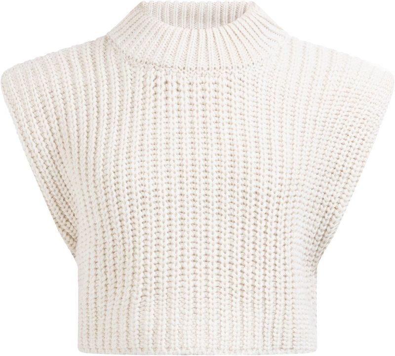 myMo - Grofgebreide Truivest - Zacht Garenmix - Ronde Hals - Cropped Pasvorm