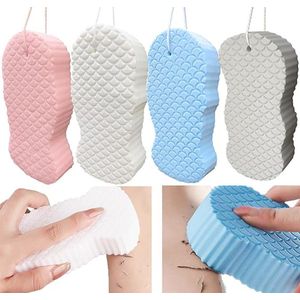 Scrub wonder spons - gevoelige normale huid - bad - douche - 4 stuks super zachte peeling-badspons - peeling badspons - lichaamspons - voor het reinigen