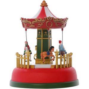 Muziekdoos Kerst Mini Lichtgevende Carrousel - Marr-Go-Ronde Thema Reuzenrad Geanimeerde Romantische Desktop Decoratie