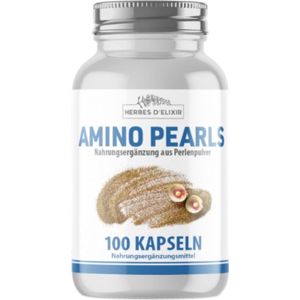 Herbes D'Elixir Amino Pearls - Parelpoeder en Ginseng - 100 Capsules - 20 Vitale Aminozuren