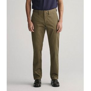 Gant - Twill Slim Fit Chino Broek - Groen - Man
