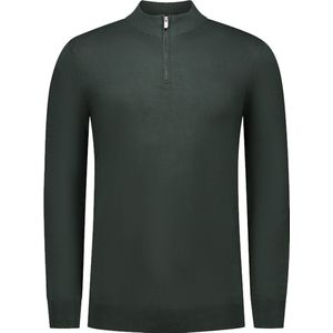 Pure Path - Regular Fit Half Zip Knitwear - Donkergroen - Knit Sweater