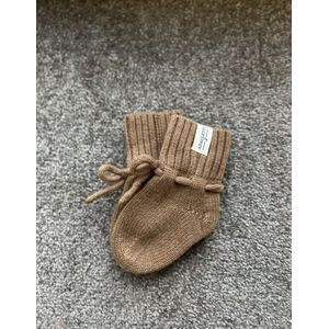 Adalletti Merino wol booties Brown | Merino slofjes | Merino sokken | baby | baby slofjes
