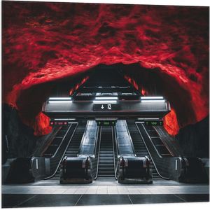 Vlag - Solna Centrum Metro Station - Zweden - 80x80 cm Foto op Polyester Vlag