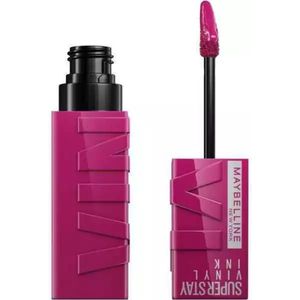 Maybelline New York SuperStay Vinyl Ink Longwear Liquid Lipstick - 170 Unafraid - vloeibare lippenstift - voor een schitterende glans en intense kleur - blijft tot wel 16 uur zitten - geeft niet af - roze