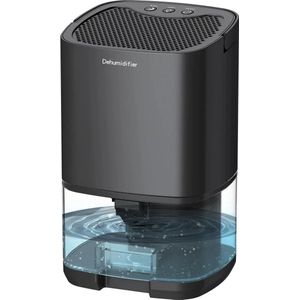 Luchtontvochtiger - Luchtontvochtiger Slaapkamer - Luchtontvochtigers Draagbaar - Dehumidifier - 1000ml p/dag - 15-25m2 - Verlichting 7 Kleuren LED - Zwart
