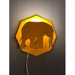 Phanti Kinderlamp - wandlamp - dierenlamp - Olifant - staal - 44 cm hoog - handgemaakt