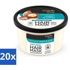 Organic Shop - Haarmasker Argan & Amla - Herstellend en Verzorgend - 250 ml - Bulkverpakking - 20 stuks