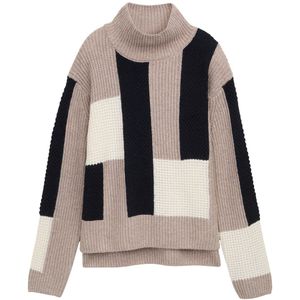 Tom Tailor - 1047706 - Trui - Gestructureerd - Colour Blocking - Opstaande Kraag