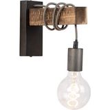 QAZQA gallow - Industriele Wandlamp voor binnen - 1 lichts - D 210 mm - Zwart - Industrieel - Woonkamer | Slaapkamer | Keuken