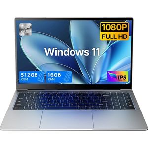 Laptop - Grijs - Twin Lake N150 - 15.6 inch FHD IPS - 16 GB RAM - 512GB SSD - Windows 11